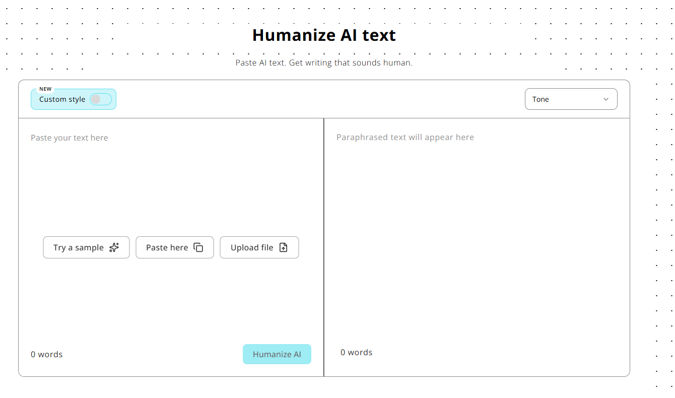 HumanizeAI.pro tool interface